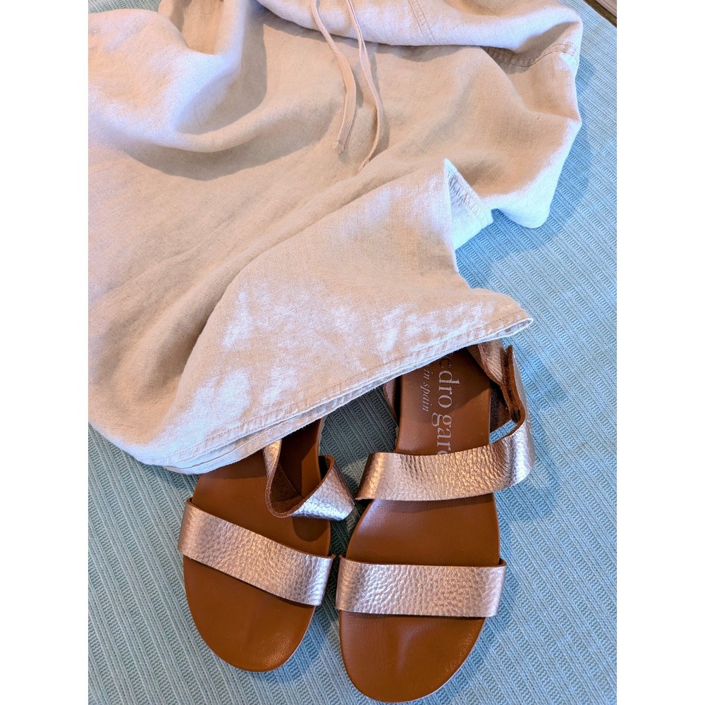 Pedro Garcia Jedda Metallic Leather Platform Sandals Spain 41 - Picture 6 of 10